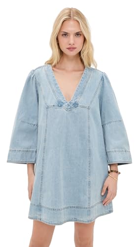Free People Women's Goldie Balloon Sleeve, Celestial Blue, XS