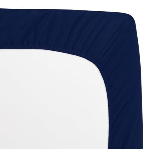 Image of American Baby Company 2 Pack Fitted Crib Sheets 52x28, Gray /Navy | Ultra Soft Microfiber Crib and Toddler Bed Sheets, Breathable & Gentle on Baby Skin, Neutral for Boys & Girls
