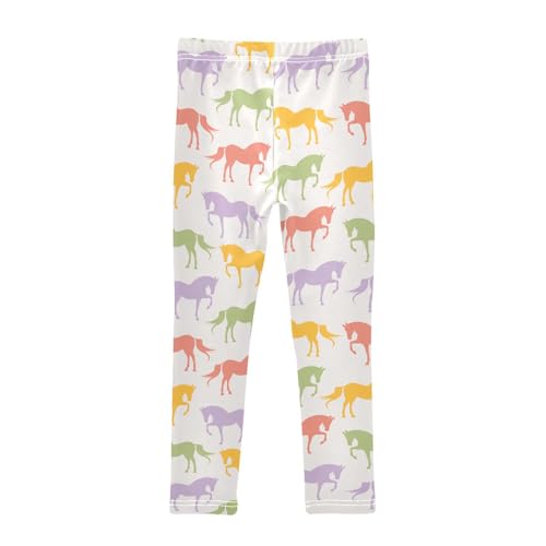 Girls Leggings Colorful Silhouettes of Horses Toddler Girls Clothes Leggings for Girls Toddler Girls Leggings 3-4T2
