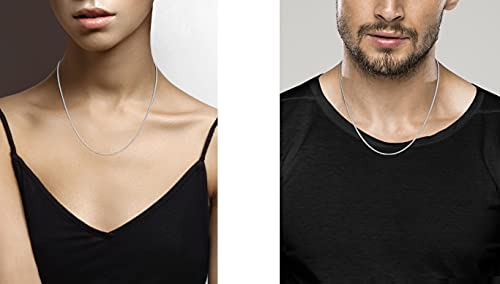 Miabella Italian Solid 925 Sterling Silver 2mm Franco Square Box Link Chain Necklace for Men Women Made in Italy4