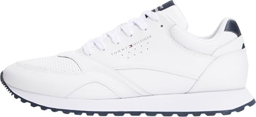 Tommy Hilfiger Herren Runner Sneaker New Eva aus Leder, Weiß (White), 42