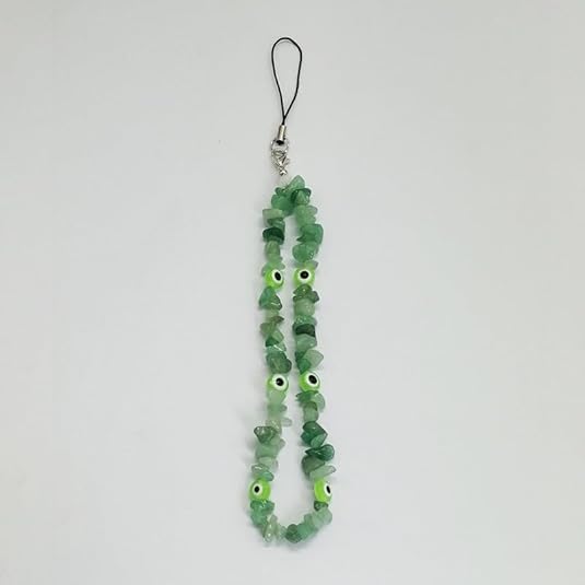 Miniatura 2 de Y2K Colorful Evil Eye Natural Gemstone Crystal Phone Charm Beaded Phone Lanyard Wrist Strap