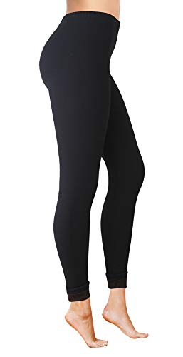 Legging taille haute extensible dans les 4 directions, longueur cheville non transparent, doux et résistant aux squats pour femme et hiver en polaire de qualité supérieure, Legging d'hiver noir, XS Cover
