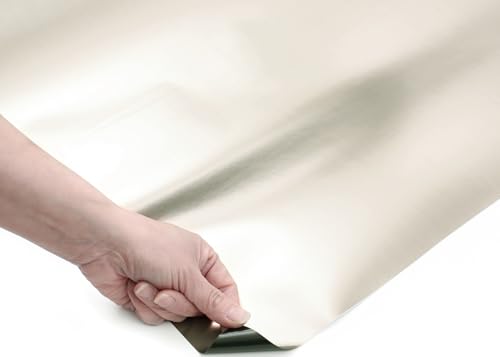 Papier peint autocollant imitation acier inoxydable pour masquer rayures porte