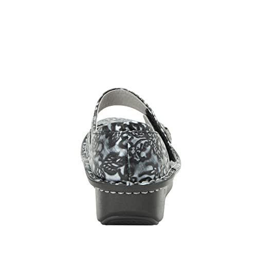 Image of Alegria Women's Paloma Mary Jane Nurse Shoe Clogs Comfort Leather Chrome Bloom 9 Wide Width US