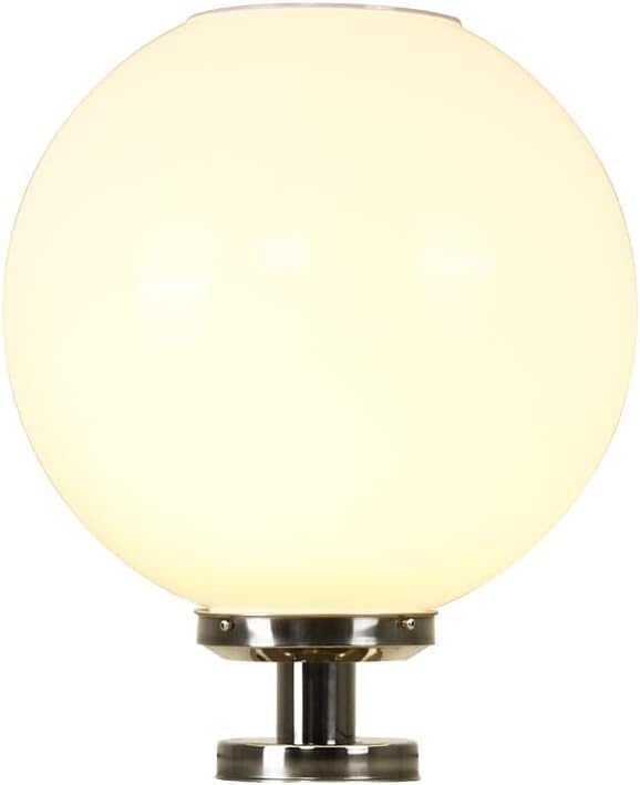 Lampadaire solaire blanc lait extérieur LED crépuscule moderne pour pilier de jardin