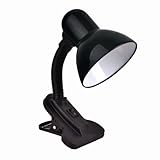 Luminária Articulada de Mesa com Presilha Tipo Clip para Estudo e Escritório – Preta, Ajustável e Econômica (Preta)