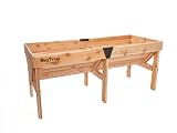 VegTrug Classic Raised Bed, Natural, Medium 1.8m - Made in USA - Uncoated Red Cedar Wood V-Shaped Garden Bed for Outdoor Gardening - Ergonomic Design for Balcony, Patio & Small Spaces  