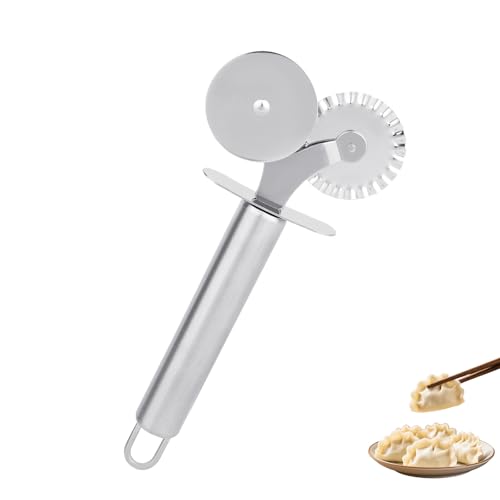 Double-Headed Pastry Cutter Wheel, Stainless Steel...