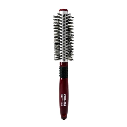 Phillips Brush Thermal Ceramic 1.5 Inch Round Hair Brush, 100% Pure Boar Bristles & Ergonomic Beech Wood Handle – Ceramic Barrel Brush Head for Styling & Volumizing All Hair Types, TPB-1