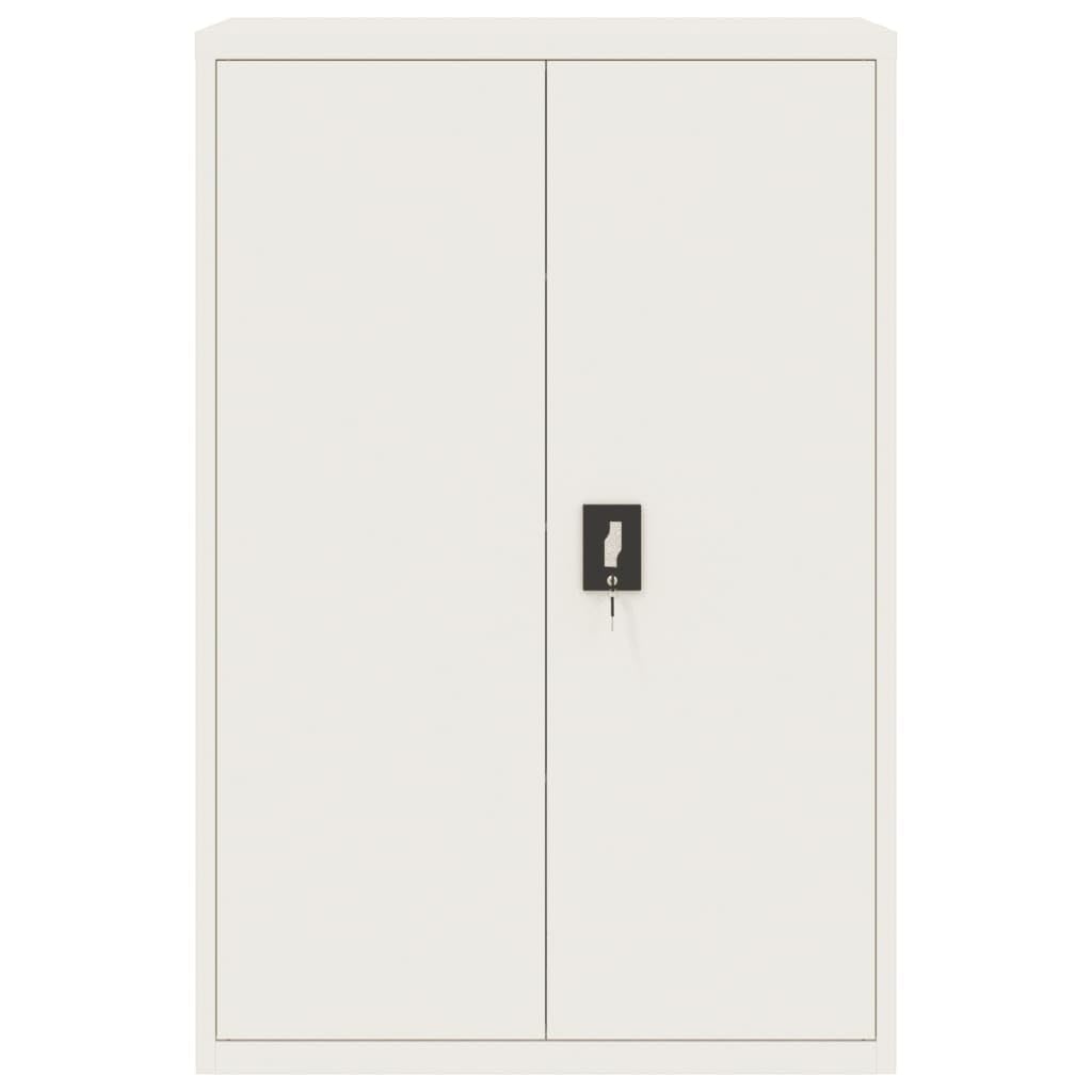 Armadietto portadocumenti con serratura, 90 x 40 x 140 cm, in acciaio verniciato a polvere, armadio da ufficio con 3 ripiani per documenti e forniture da ufficio, con supporto da parete per la