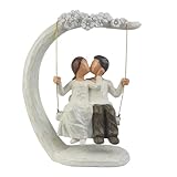 jinhuoba Romantic Gifts Couple Figurines in Love, Big Size Hand Painted Sweet Loving Together Couple Sculpture Statue to Remember Beautiful Moment, Best Gifts for Valentine's Day Anniversary Weddings
