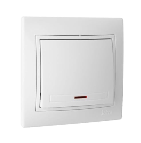 Pulsador de luz luminoso blanco, serie Europa, instalación sencilla, uso en interruptores, ideal para hogares y oficinas.