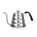 OPUX Premium Gooseneck Coffee Kettle With Thermometer For Pour Over | 40 fl oz | Stainless Steel Drip Kettle with Ergonomic Handle for Home Brewing, Tea (Stainless Steel, Glass Top)