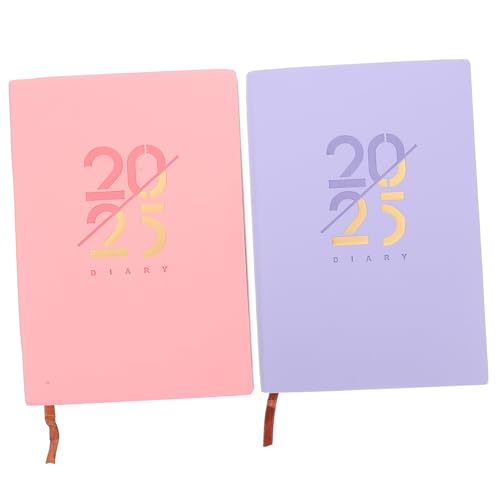 UTHCLO 2 piezas Planificador Diario Portátil Agenda Multifuncción para Oficina y Hogar con Cubierta de Artificial y Papel Grueso para Notas y Organización