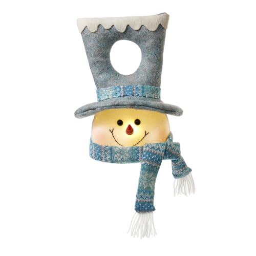 SXYPAYXS Lighted Christmas Snowman Plush Snowman Head Christmas Tree Topper Decoration Home Holiday Party Decor (Gray, 44cm*22cm/17.32inches*8.66inches)