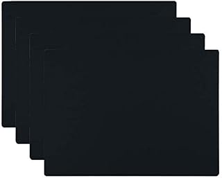 HomeDo Waterproof Silicone Placemats, Non-stick Baking Mat, Non-slip Dining Table Mat for Kids/Baby/Children, Heat Resistant Insulation Countertop Protector Pads (Black, 40x30cm-4Pack)