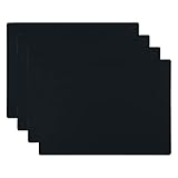 HomeDo 4Pack Waterproof Silicone Placemats, Non-Stick Baking Mat, Non-Slip Dining Placemat for Kids, Heat Resistant Insulation Countertop Protector Pads, Thicken (Black-4pcs, 15.75