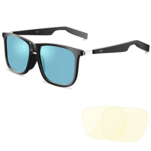 ▷ WitWot Gafas de sol inteligentes con Bluetooth, luz azul y lentes