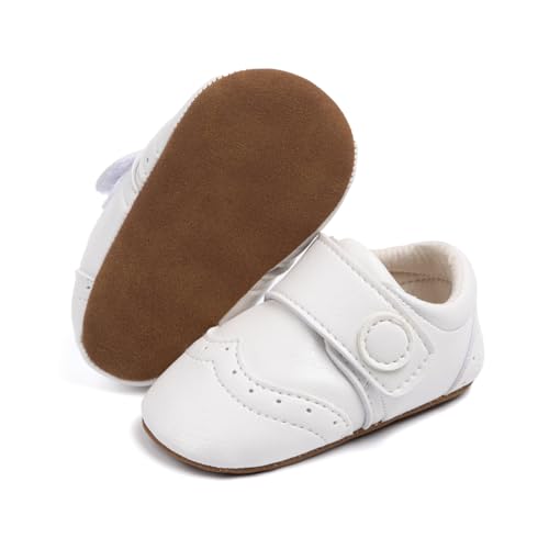 Meckior Infant Baby Girls Boys Premium Soft Sole Tassel Bowknot Moccasins Toddler Prewalker Princess Anti-Slip Crib Baptism Loafers Shoes