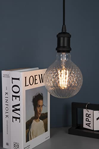 Harwez Vintage Edison Led Bulbs, Dimmable 4W Globe G125/G40, 2200K Warm White Ambient Mood Lighting For Decoration, Squirrel Cage Filament, Clear Figure Glass Led Light Bulbs, E26 Medium Base, 1 Pack #TOP7