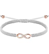 J.Endéar Infinity Armband Silber 925 für Damen Mädchen, Handgefertigte Geflochtene Filigrane Kord...