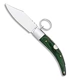albainox navaja virola acero.stamina verde. anilla. hoja 8.5