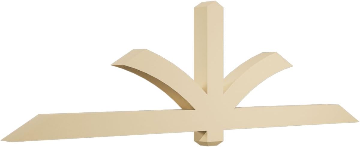 84"W x 24 1/2"H x 4"D x 4"F, 7/12 Pitch, Redmond Signature Urethane Gable Bracket, Primed Tan