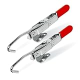 POWERTEC 2PK Toggle Clamp with J Hook, 375 lbs Holding Capacity, 451 Adjustable Pull Action Latch for Smoker, Tool Box, Woodworking Jigs and Fixtures, Cabinet, Lids, Door, Truck (20308-P2)