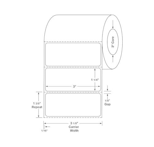 Centurion Thermal Transfer Blank Label Rolls with 3" Core
