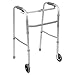 PCP Lightweight Walker, Single Fold Release, Front Wheels, Adjustable Mobility Standing Aid, Adult Size