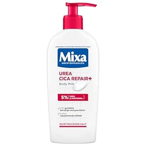Mixa Urea Cica Body Lotion, beruhigende & schützende Körpermilch, mit Urea & regenerierendem Panthenol, für sehr trockene Haut, hochverträglich, beugt Hautirritationen vor Urea Cica Repair+, 250 ml