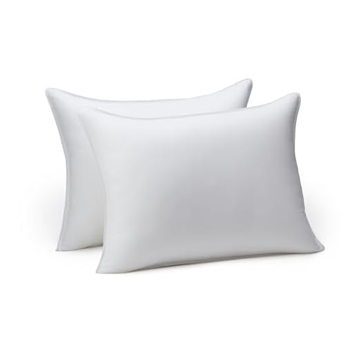 Amazon Basics Down Alternative Pillows for Stomach and Back Sleepers, Soft Density, Standard, Pack of 2, White, 26 in L x 20 in W