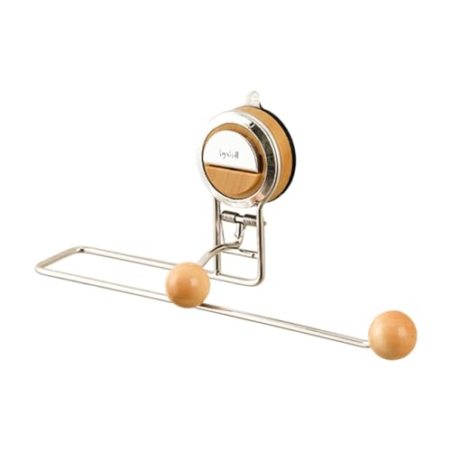 RoaQinFo Soporte para Toallas de Papel para Cocina con Ventosa para Montaje en Pared Debajo del Gabinete, Sin Necesidad de Taladrar. Soporte para Colgar Paños, Color Madera Natural, Individual