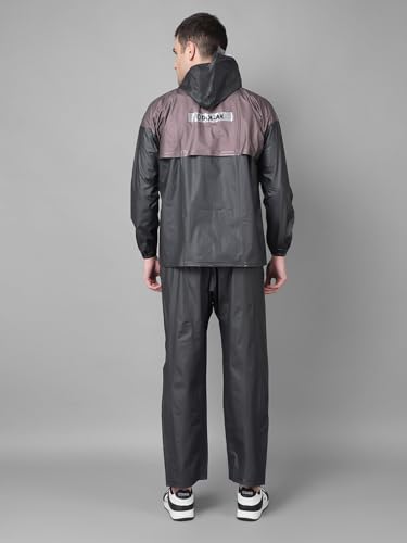 Image of Dollar Rainguard Men's PVC Full Sleeve Solid Raincoat with Adjustable Hood and Pocket