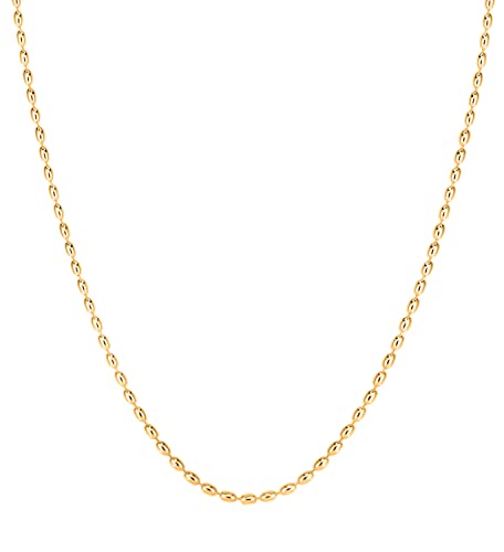 Chaîne ovale en perles de riz plaquée or et argent pour femme