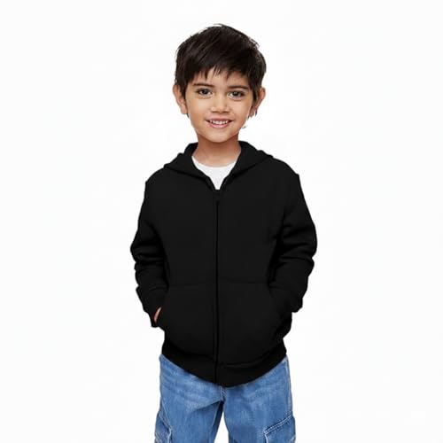 Image of FUNKY MONKEY Boys Zip-Up Hoodie Sweatshirt Jacket - Soft & Comfortable Hooded Sweatshirt for Kids | Casual Everyday Wear | Winter Hoodie for Boys