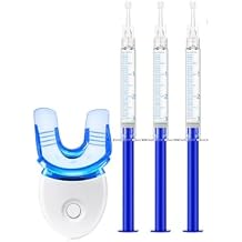 Teeth Whitening Kit for Sensitive Teeth,with 4 Carbamide Peroxide Pen & 1 Remineralization Pen,LED Light,Tooth Whitener Professional Oral Care Gently Yet Effectively Removes Stains