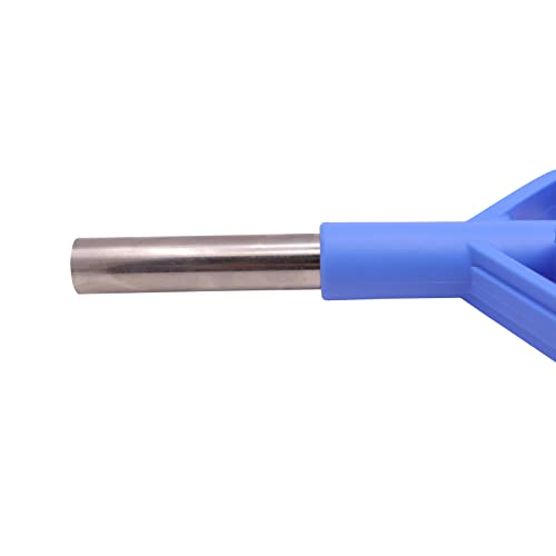 Image of 3 /4 inch Barb Plastic Manual Nozzle with 0.7 (18mm) Inch Stainless Steel Spout for Diesel Exhaust Fluid (DEF) /Antifreeze, Blue, Used for Ethanol Methanol Blend Diesel Industrial Dispensing