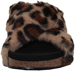VOLATILE Women's Criss-Cross Sandal Slide, Natural Leopard, 7 | Image 1