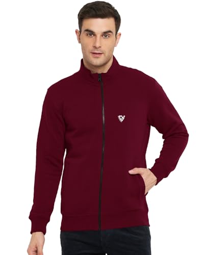 Image of EYEBOGLER Men's Solid Henley Neck Full Sleeves Regular Fit Sweatshirt