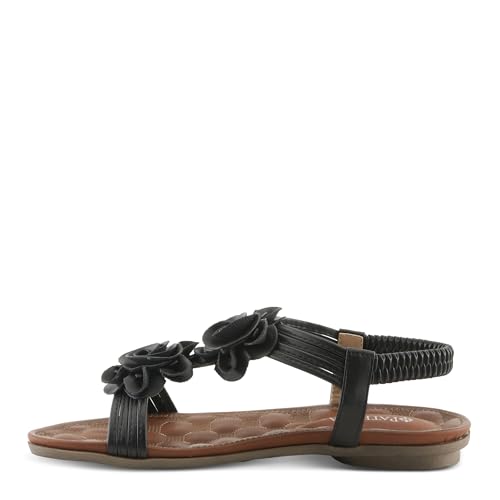 PATRIZIA Spring Step Nectarine Sandals for Womens - Ladies Sandals with Chic Flower Grabbing t-Straps - Casuals Womens Sandals with Stretch Back Strap2
