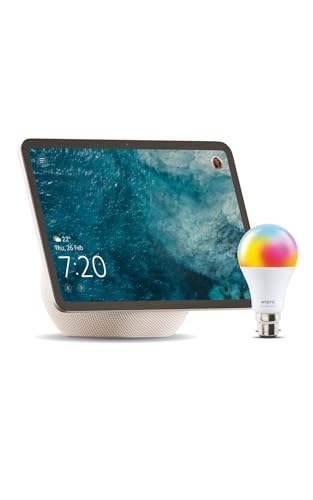 Image of Amazon Echo Show 11 (newest model), vibrant 11 inch Full HD display with spatial audio & Alexa, new sleek design, Glacier White, combo with wipro 12W smart bulb