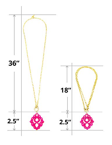 Zenzii Colorful Deco Pendant 2-In-1 Necklace With Toggle - Long Fashion Swirl Emblem Acrylic Charm With Silver And Gold Chain For Women (Gray) #TOP3