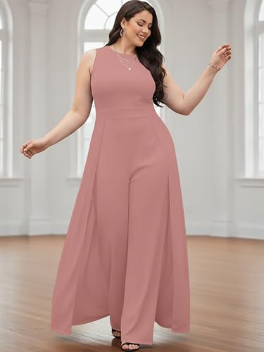 Image of KOH KOH Womens Sleeveless Flattering Dressy Long Pant Cape Elegant Jumpsuit