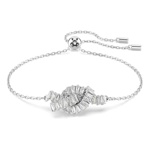 Swarovski Matrix Knot bague femme cristaux blancs métal rhodié anneau tendance