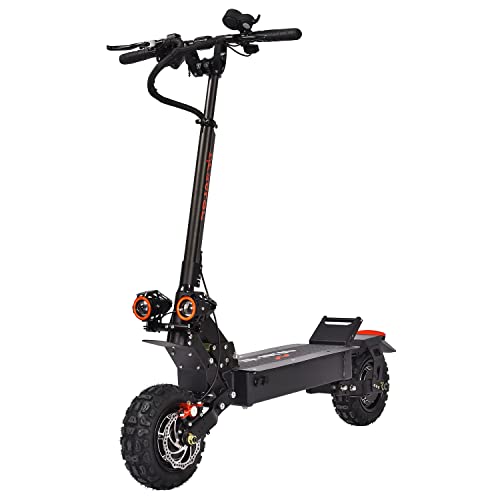 Tumotcy Adult Electric Scooter 5600W Dual Drive Motor, Max Speed 50Mph, Max Range 56 Miles, C-Type Suspension And 11" Thick Tubeless Off-Road Tires, High-Speed Sports Scooter Bearing Capacity 440 Lbs… #TOP3