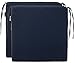 Brandsseller Cojín para silla, monocolor, con 4 cordones para un agarre seguro, microfibra, azul oscuro, 2er-Vorteilspaket