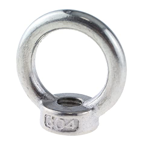 Mtqy 3Pcs 304 Stainless Steel Lifting Eye Nut M10 Female Thread Round Shape For Rope Fitting Marine Industrial, Silver Pitch #TOP2