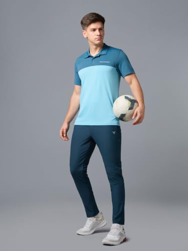 Image of TECHNOSPORT Men's Slim Fit Half Sleeve Polo T-Shirt with Collar, TECHNOCOOL+ Quick Dry Moisture Wicking Polo Tee for Gym Sports Golf and Casual Wear